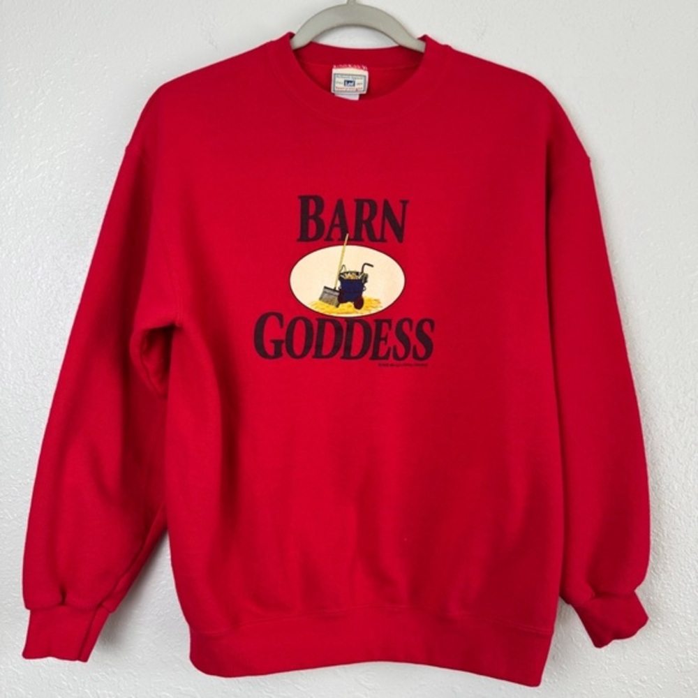 Vintage Lee Barn Goddess heavyweight red sweatshirt 90s M - Picture 10 of 10